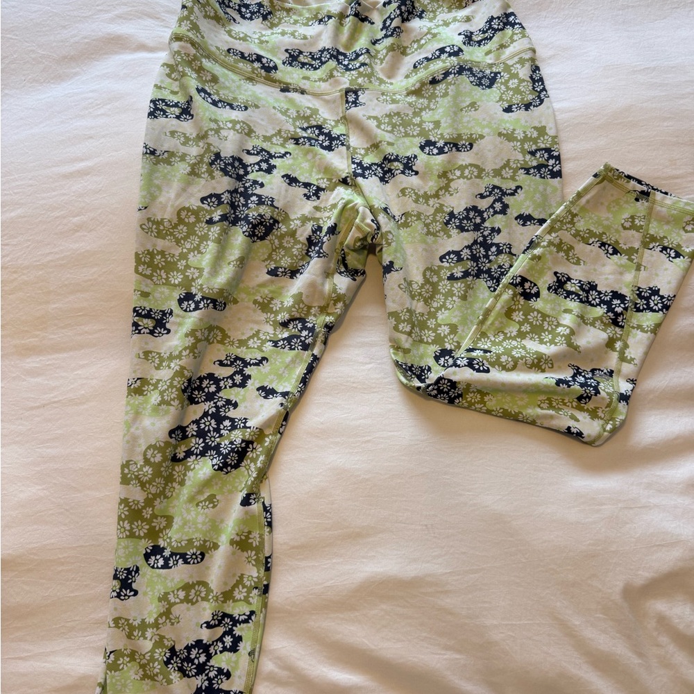 Fabletics Green and Black Camouflage Leggings